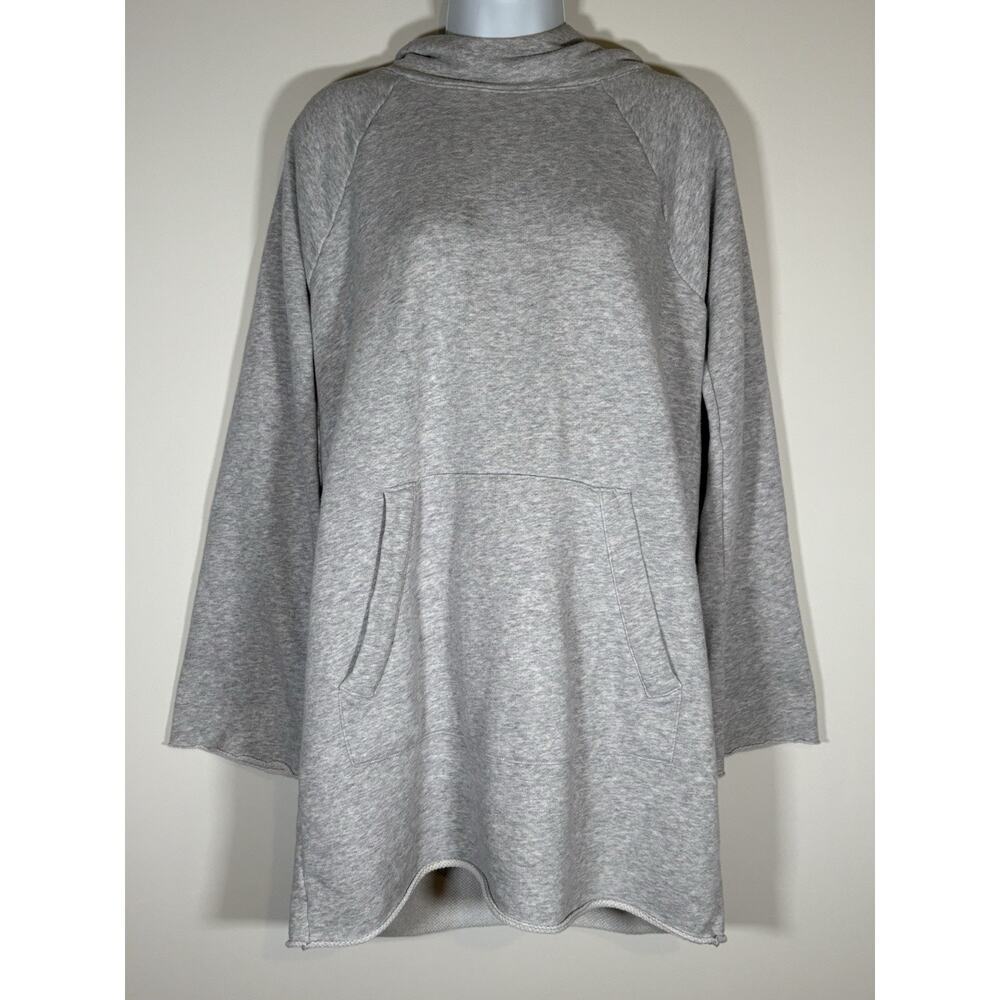 ATHLETA Sweatshirt Cotton Blend Hoodie‎ Grey Long Athleisure Workout Size Small